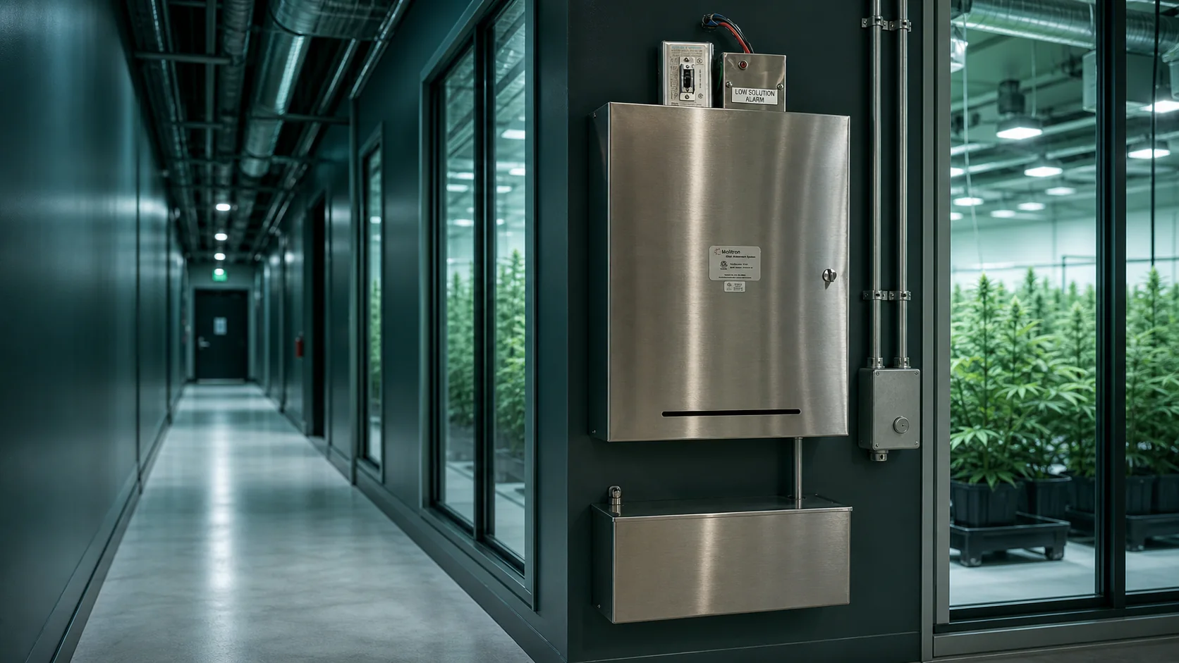 Illustrative cannabis-facility setting with a MOAS cabinet