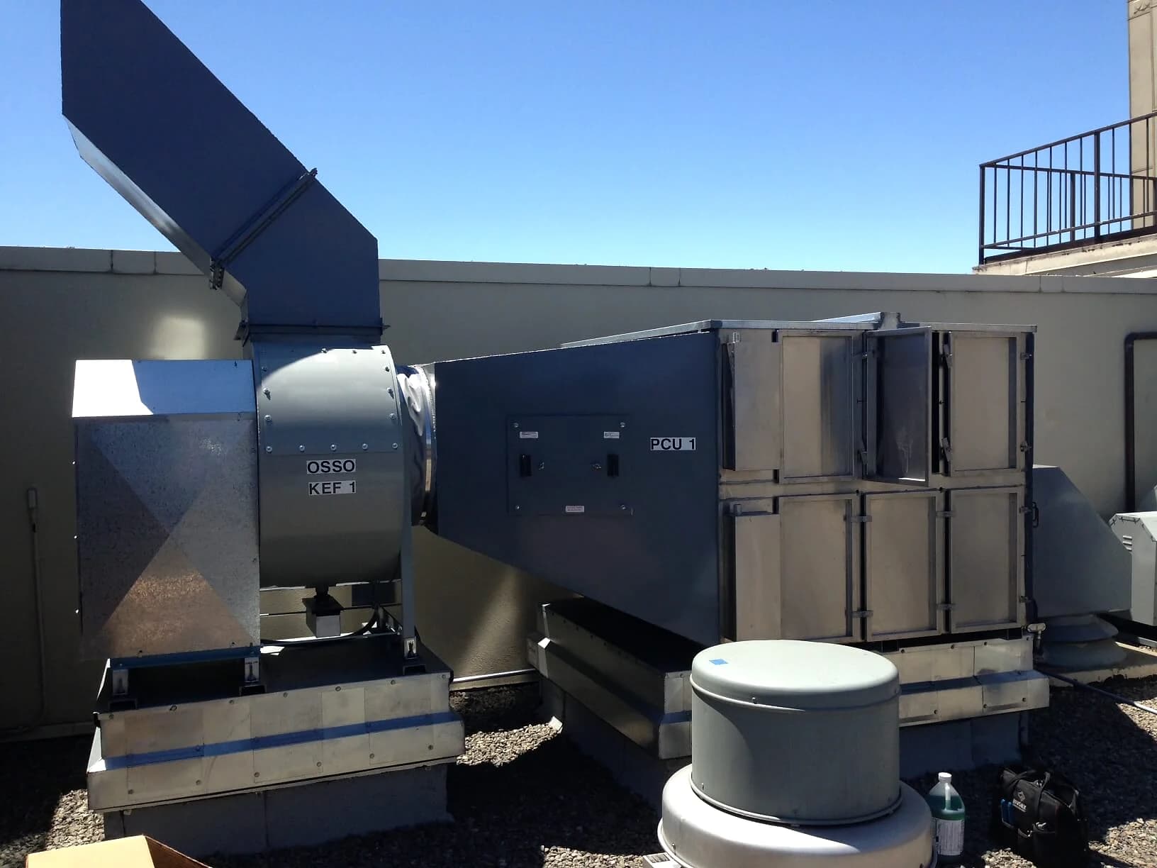 EPFA equipment installed in a rooftop exhaust system.